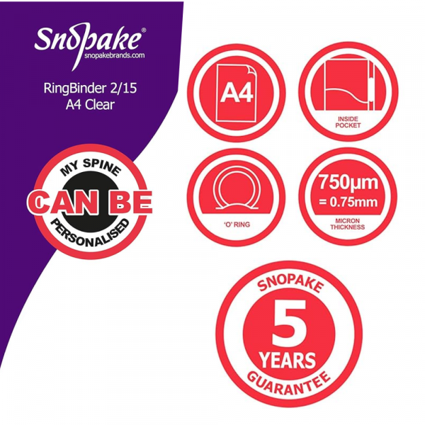 Klaser PVC Snopake A4 2 prstena 15mm, Superline Clear - Image 4